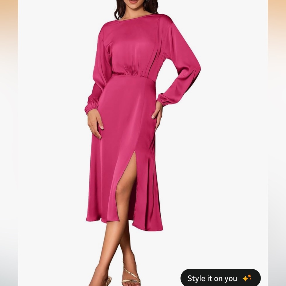 Pink Satin Midi Dress size XXL